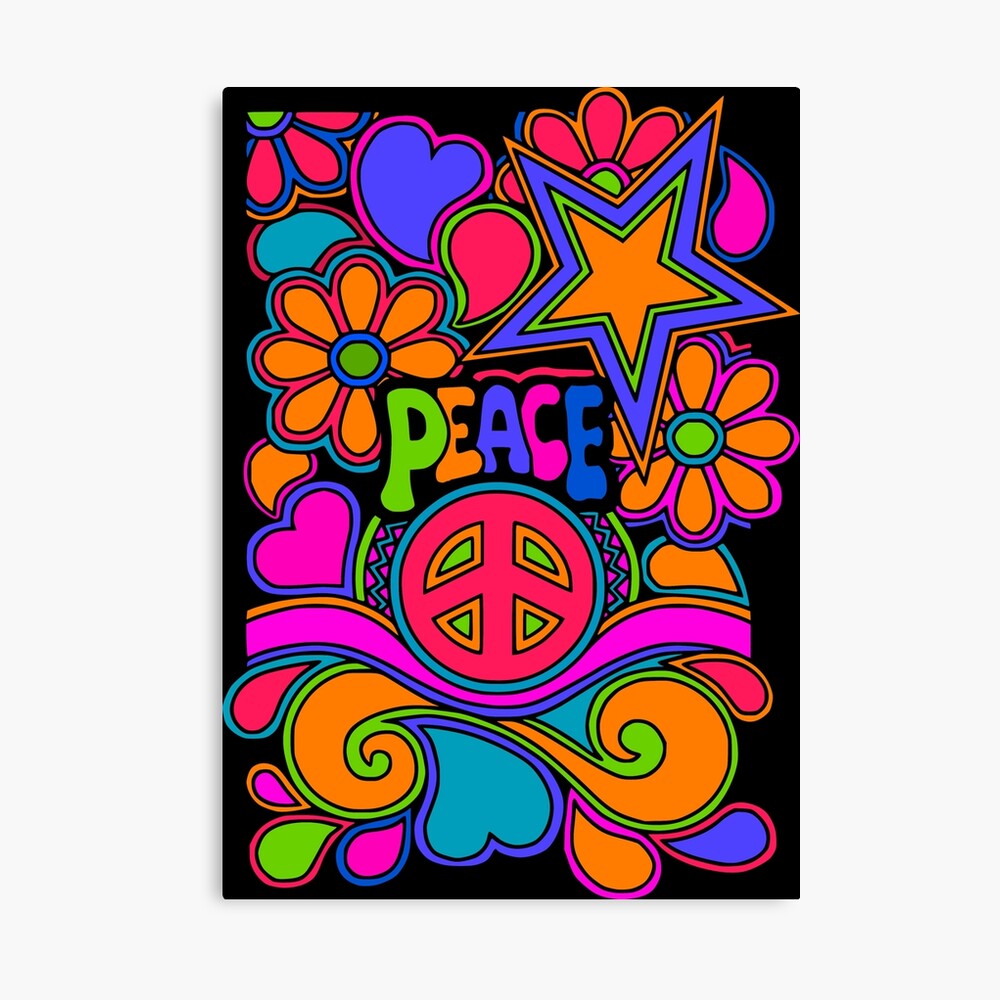 Peace and Love Hippie Art Art Board Print