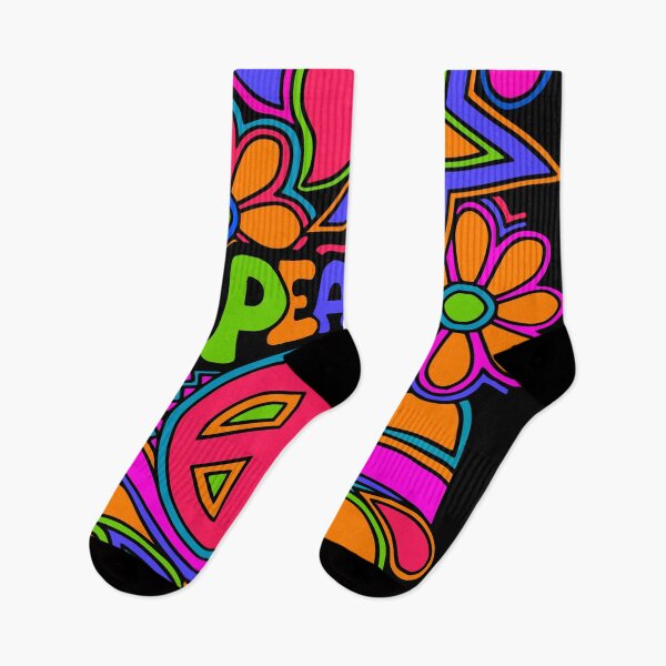Item preview, Fun and Funky Flower Power Peace and Love Hippy Art designed and sold by Alondra.