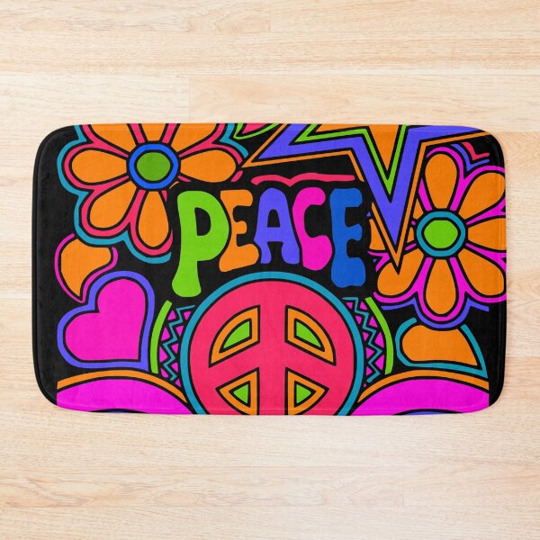 Item preview, Fun and Funky Flower Power Peace and Love Hippy Art designed and sold by Alondra.