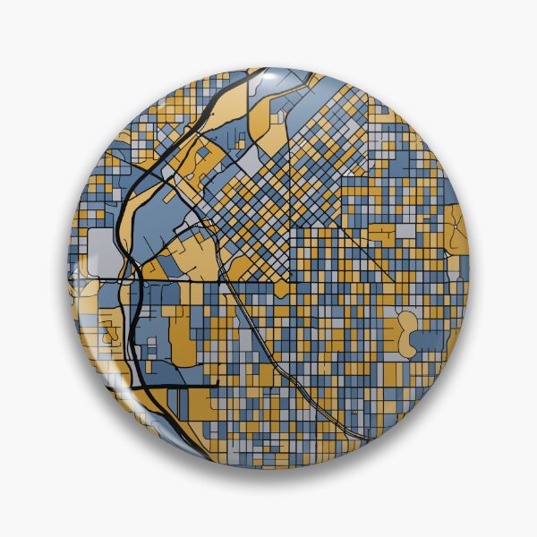 Item preview, Denver Map Pattern in Blue & Gold designed and sold by PatternMaps.