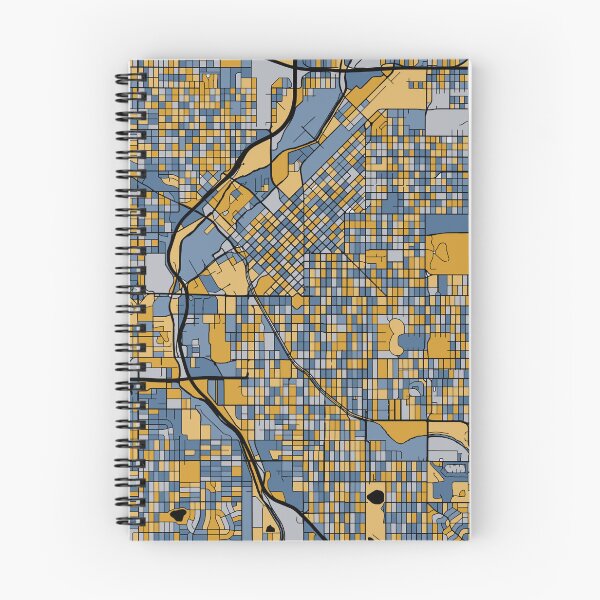 Item preview, Denver Map Pattern in Blue & Gold designed and sold by PatternMaps.