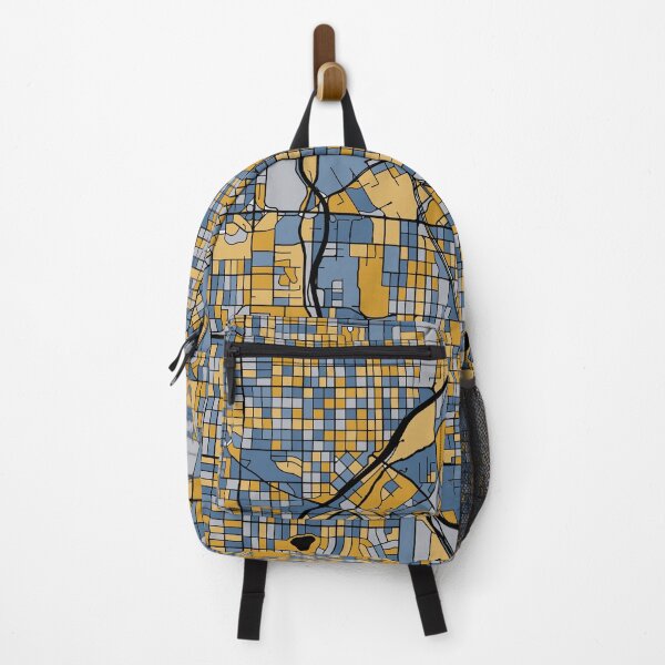 Item preview, Denver Map Pattern in Blue & Gold designed and sold by PatternMaps.