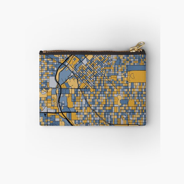 Item preview, Denver Map Pattern in Blue & Gold designed and sold by PatternMaps.