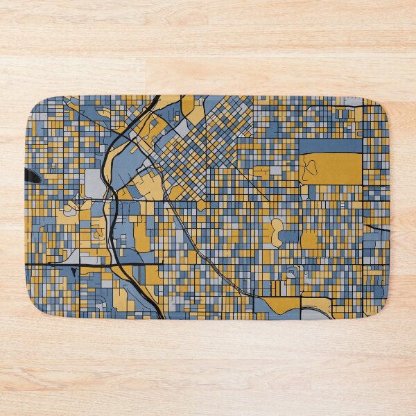 Item preview, Denver Map Pattern in Blue & Gold designed and sold by PatternMaps.