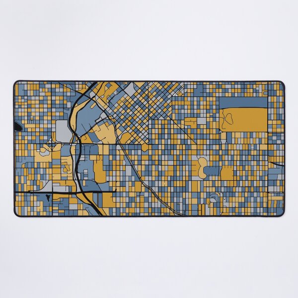 Item preview, Denver Map Pattern in Blue & Gold designed and sold by PatternMaps.