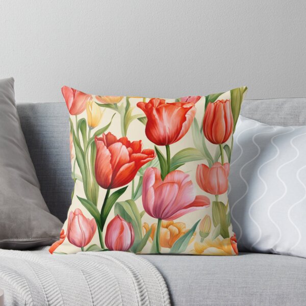 Item preview, Tulip Garden Watercolor Seamless Pattern designed and sold by PutsGroup.