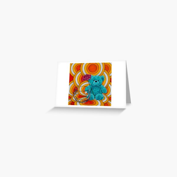 Blue Bear with Bowl Greeting Card