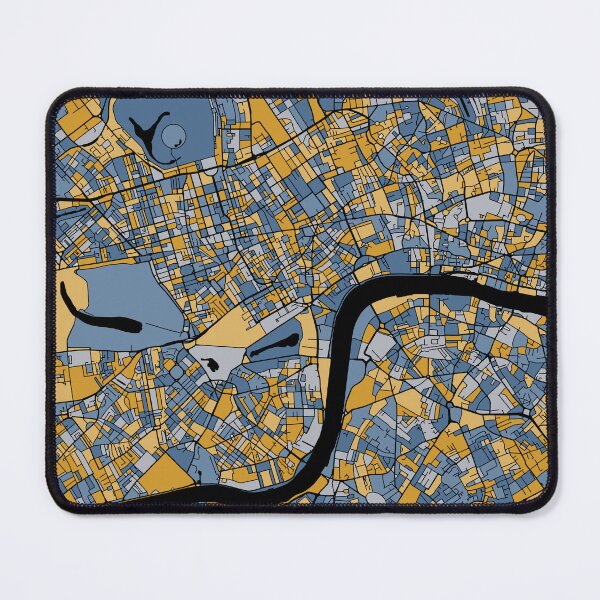 Item preview, London Map Pattern in Blue & Gold designed and sold by PatternMaps.