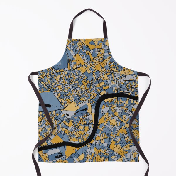 Item preview, London Map Pattern in Blue & Gold designed and sold by PatternMaps.