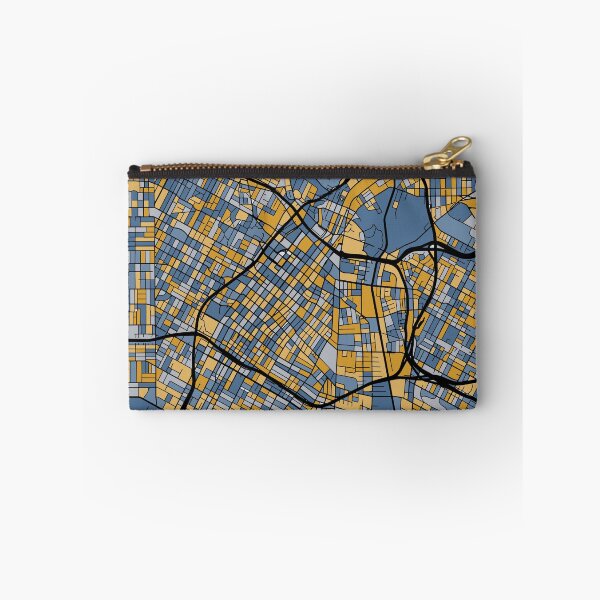 Artikelvorschau, Los Angeles-Kartenmuster in Blau und Gold entworfen und verkauft von PatternMaps.