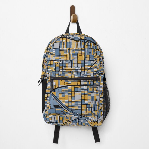 Item preview, Miami Map Pattern in Blue & Gold designed and sold by PatternMaps.