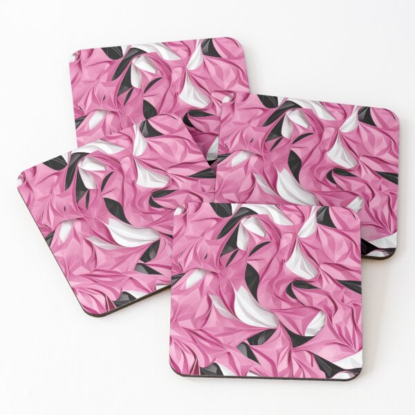 Item preview, Colorful fantasy pattern pink raspberry strawberry black white ornaments 3D designed and sold by G-M-Designs.
