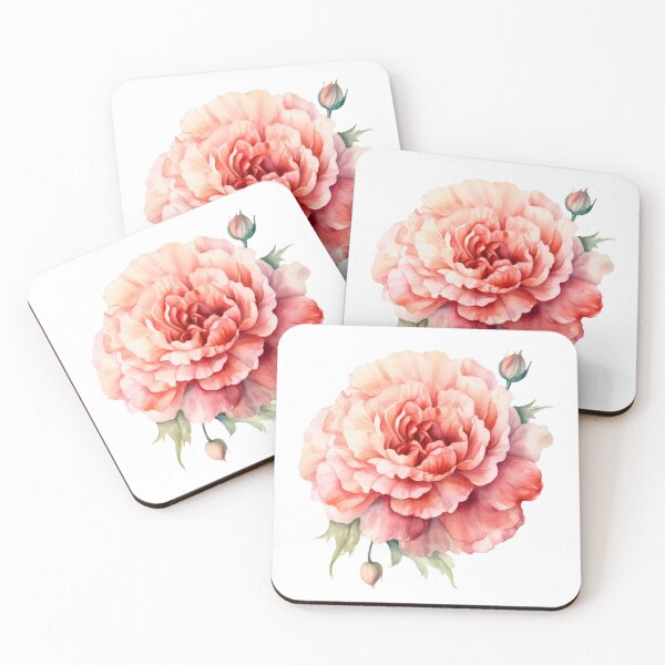 Item preview, carnation flower bouquet watercolor style designed and sold by ploen kongsuwan.