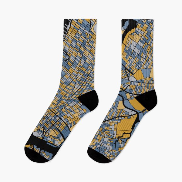 Item preview, New York Map Pattern in Blue & Gold designed and sold by PatternMaps.