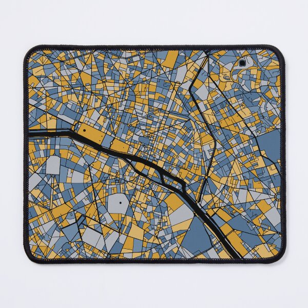 Item preview, Patrón de mapa de París en azul y dorado designed and sold by PatternMaps.