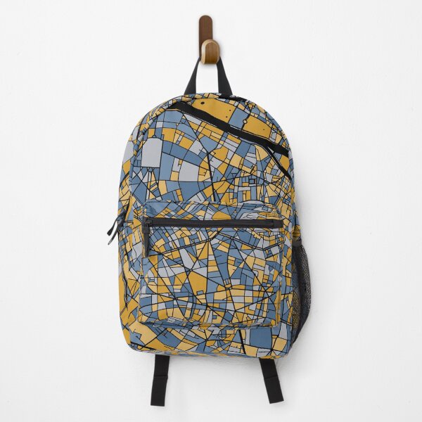 Item preview, Paris Map Pattern in Blue & Gold designed and sold by PatternMaps.