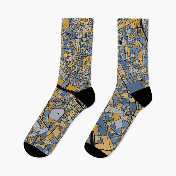 Item preview, Paris Map Pattern in Blue & Gold designed and sold by PatternMaps.