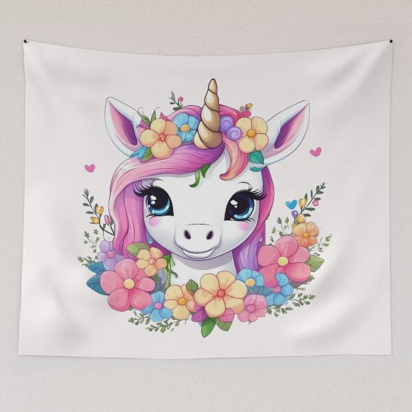 Item preview, Cute Baby Unicorn with Flowers designed and sold by Trace1234.