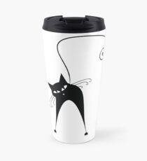 Black cat silhouette Travel Mug
