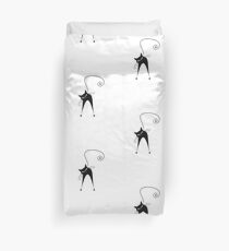 Black cat silhouette Duvet Cover