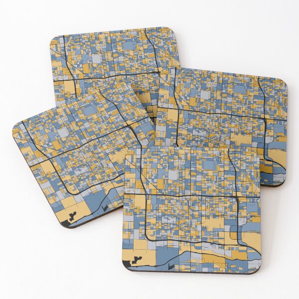 Item preview, Phoenix Map Pattern in Blue & Gold designed and sold by PatternMaps.