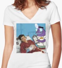 Freddie Benson In Bikini Bottom Meme Women's Fitted V-Neck T-Shirt