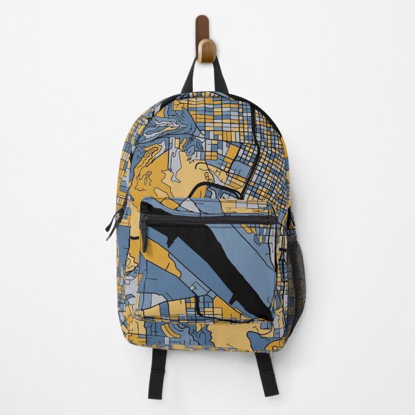 Item preview, Portland Map Pattern in Blue & Gold designed and sold by PatternMaps.