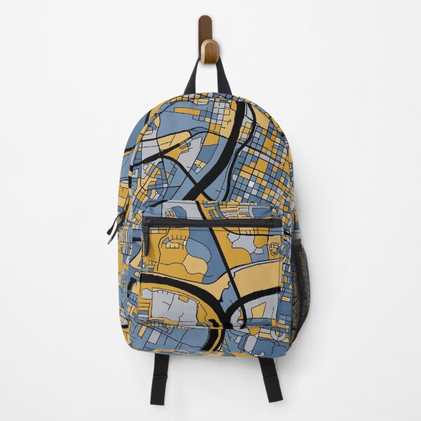 Item preview, Sacramento Map Pattern in Blue & Gold designed and sold by PatternMaps.