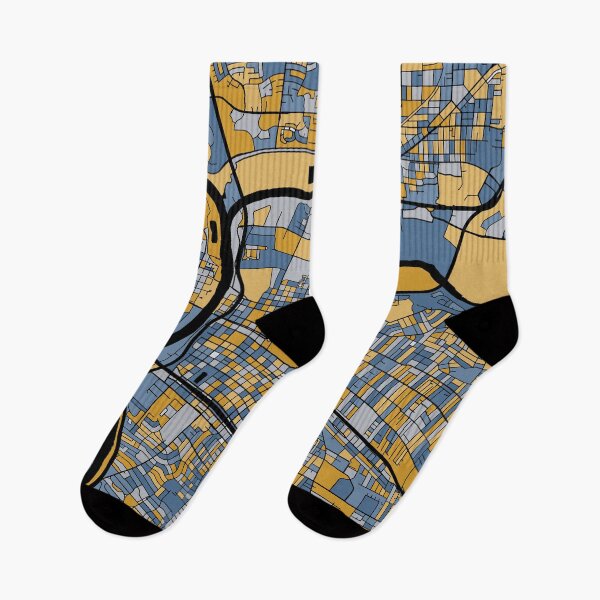 Item preview, Sacramento Map Pattern in Blue & Gold designed and sold by PatternMaps.