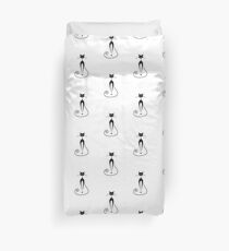 Black cat silhouette Duvet Cover