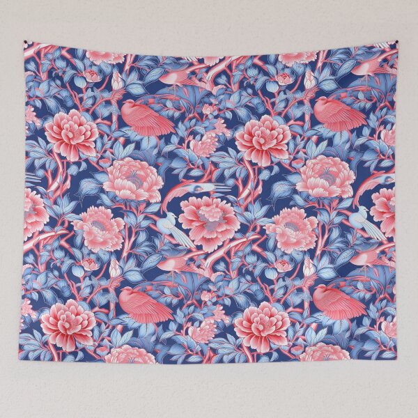 Item preview, Blue and Pink Chinoiserie designed and sold by YourPattern.