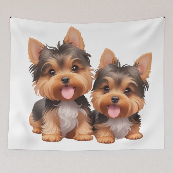 Item preview, Two Charming Yorkie Delights: Playful Paws & Posh Adventures. designed and sold by chaiyarit.
