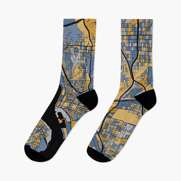 Item preview, San Diego Map Pattern in Blue & Gold designed and sold by PatternMaps.