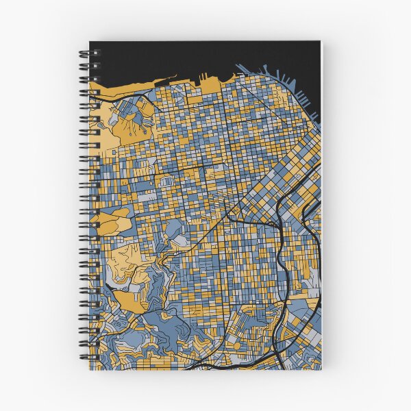Item preview, San Francisco Map Pattern in Blue & Gold designed and sold by PatternMaps.