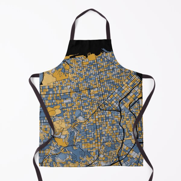 Item preview, San Francisco Map Pattern in Blue & Gold designed and sold by PatternMaps.