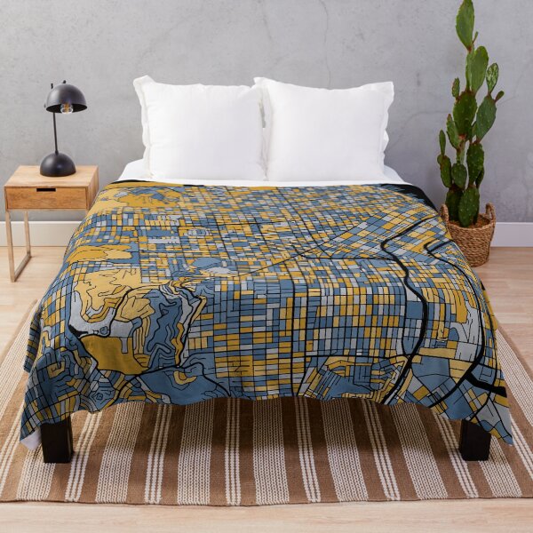 Item preview, San Francisco Map Pattern in Blue & Gold designed and sold by PatternMaps.