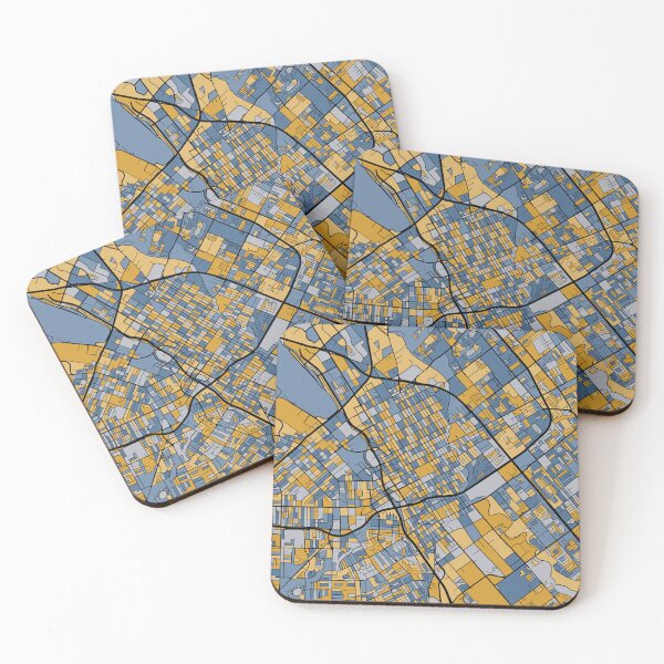 Item preview, San Jose Map Pattern in Blue & Gold designed and sold by PatternMaps.