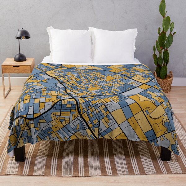 Item preview, San Jose Map Pattern in Blue & Gold designed and sold by PatternMaps.