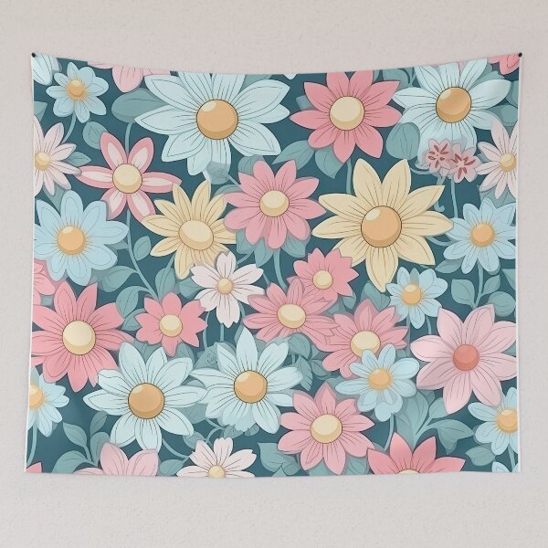 Item preview, Vintage Style Pastel Blooming Flowers designed and sold by Puristock.