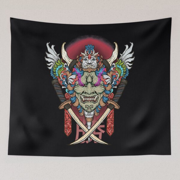 Item preview, komainu japanesse oni mask mask 	 	 designed and sold by tmppvqqzm99.