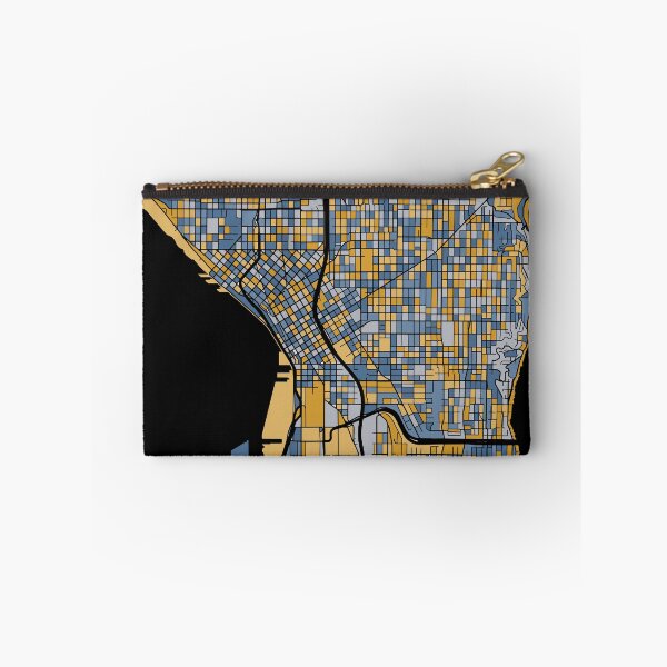 Item preview, Seattle Map Pattern in Blue & Gold designed and sold by PatternMaps.