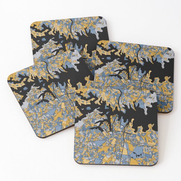 Item preview, Sydney Map Pattern in Blue & Gold designed and sold by PatternMaps.