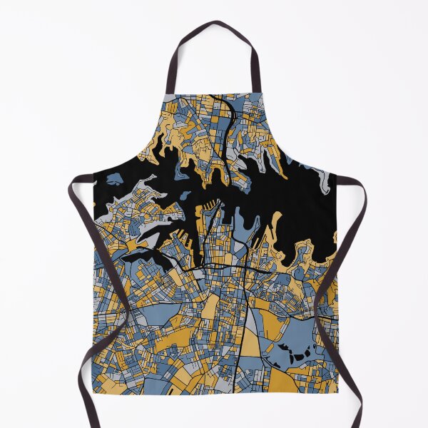 Item preview, Sydney Map Pattern in Blue & Gold designed and sold by PatternMaps.