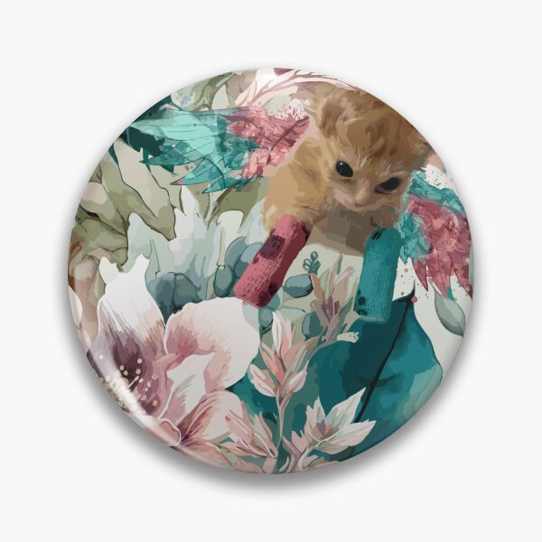 Item preview, Tater Tot now flying in Heavens garden - pastel color floral painting designed and sold by EmeraldeaArt.