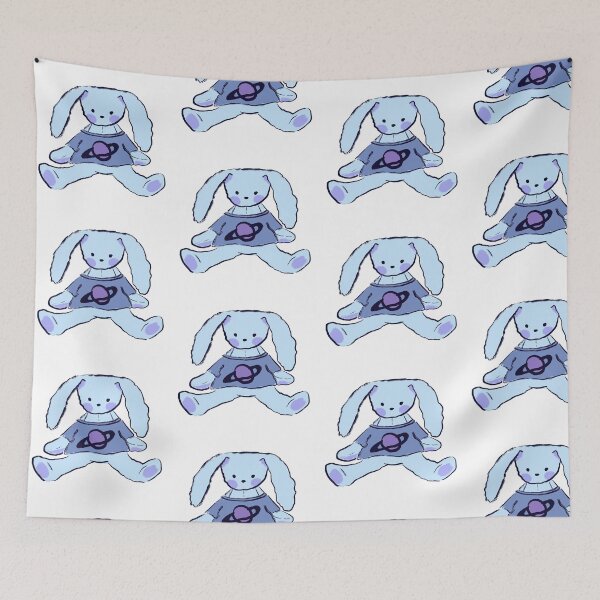 Item preview, aesthetic blue bunny rabbit stuffy designed and sold by KISAYOGURT.