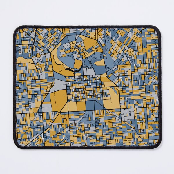 Item preview, Adelaide Map Pattern in Blue & Gold designed and sold by PatternMaps.