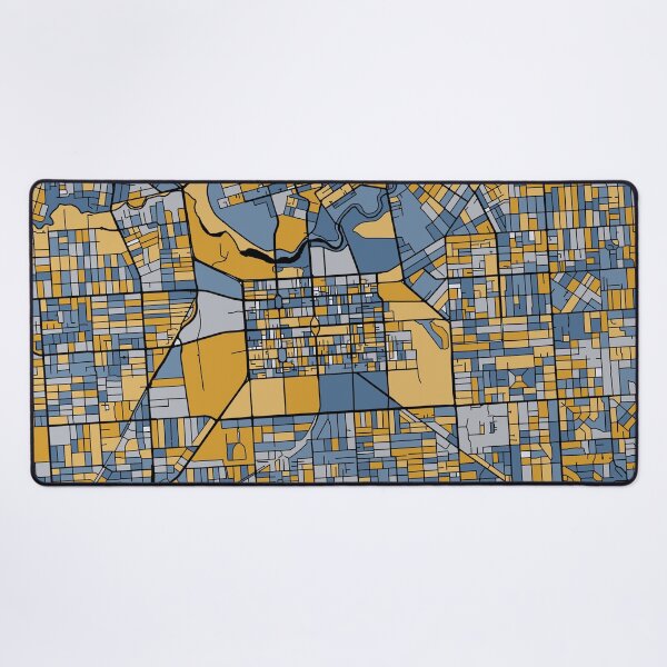 Item preview, Adelaide Map Pattern in Blue & Gold designed and sold by PatternMaps.