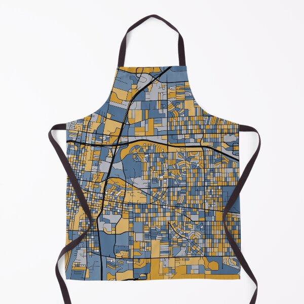 Item preview, Albuquerque Map Pattern in Blue & Gold designed and sold by PatternMaps.