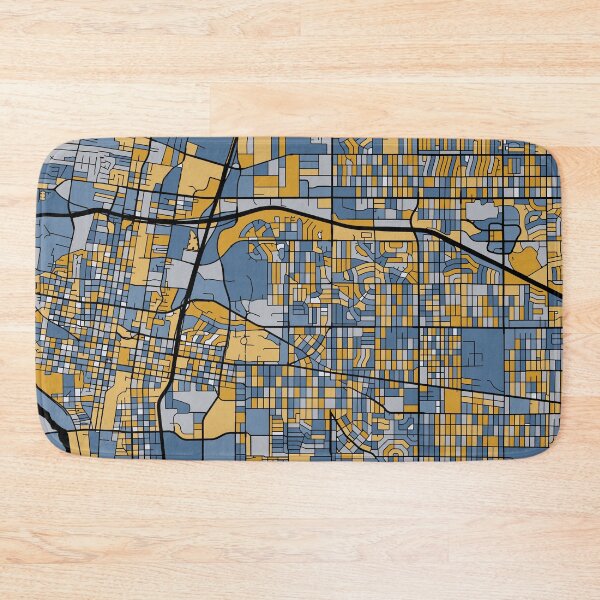 Item preview, Albuquerque Map Pattern in Blue & Gold designed and sold by PatternMaps.