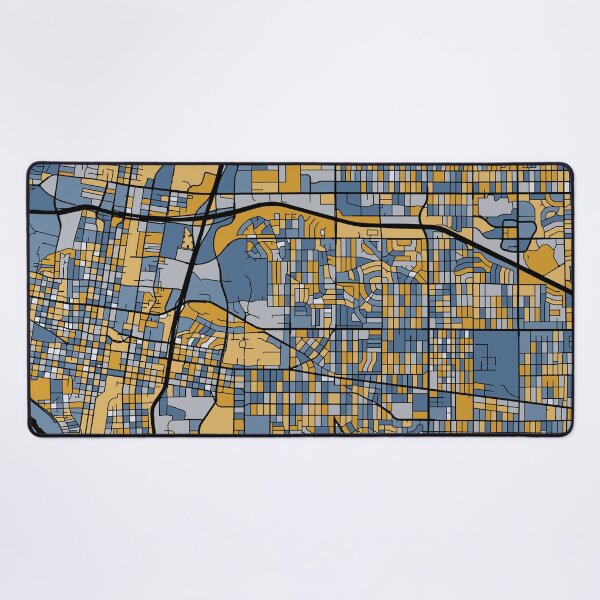 Item preview, Albuquerque Map Pattern in Blue & Gold designed and sold by PatternMaps.